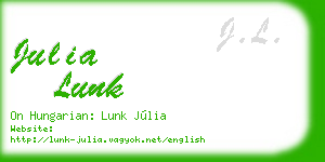 julia lunk business card
